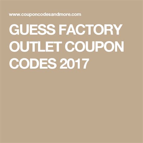 guess factory outlet coupon.